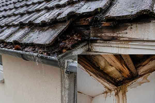 Infiltrations sous la toiture à France